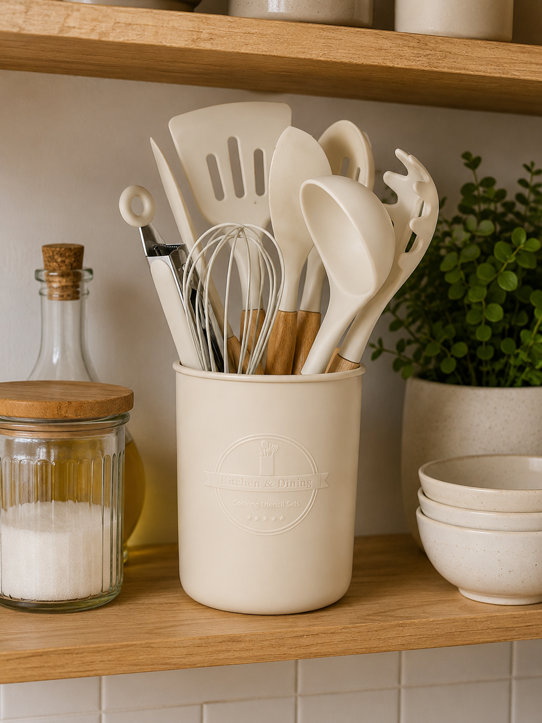 Set de Utensilios de Cocina con Organizador