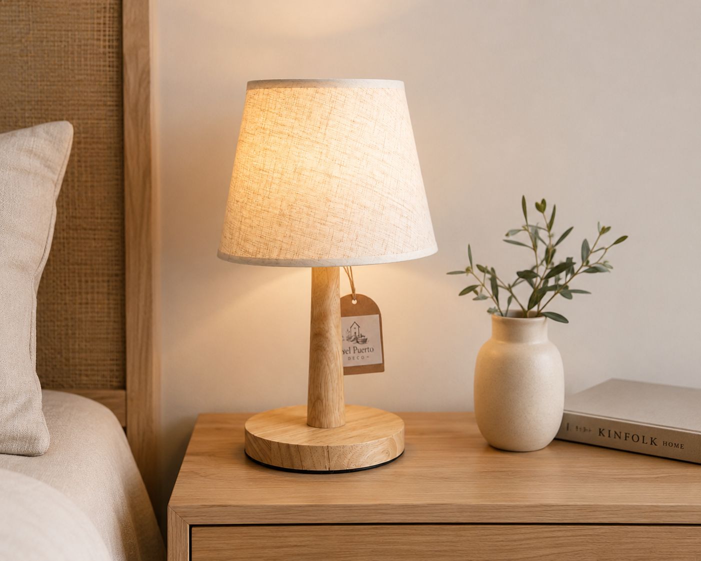Lámpara de Mesa Nórdica de Madera