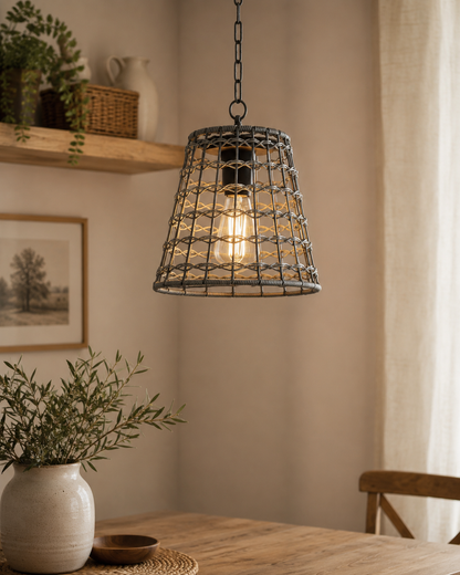 Lámpara Colgante Boho de Ratán