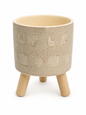 Maceta Decorativa Nórdica con Patas de Madera