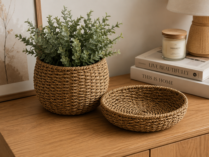 Canastos Decorativos de Fibra Natural