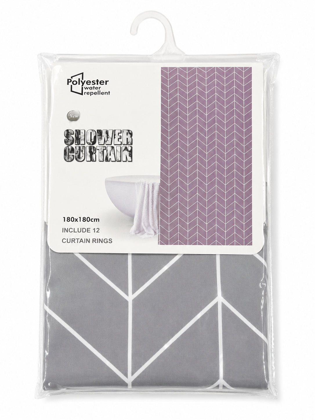 Cortina de Baño Geométrica Gris