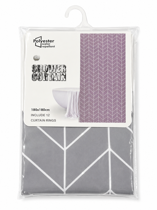Cortina de Baño Geométrica Gris