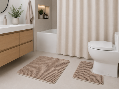 Set de Alfombras de Baño Beige