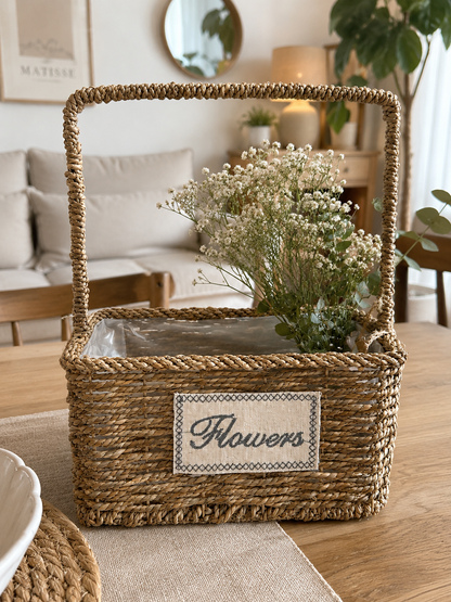 Canasta Decorativa de Ratán “Flowers”