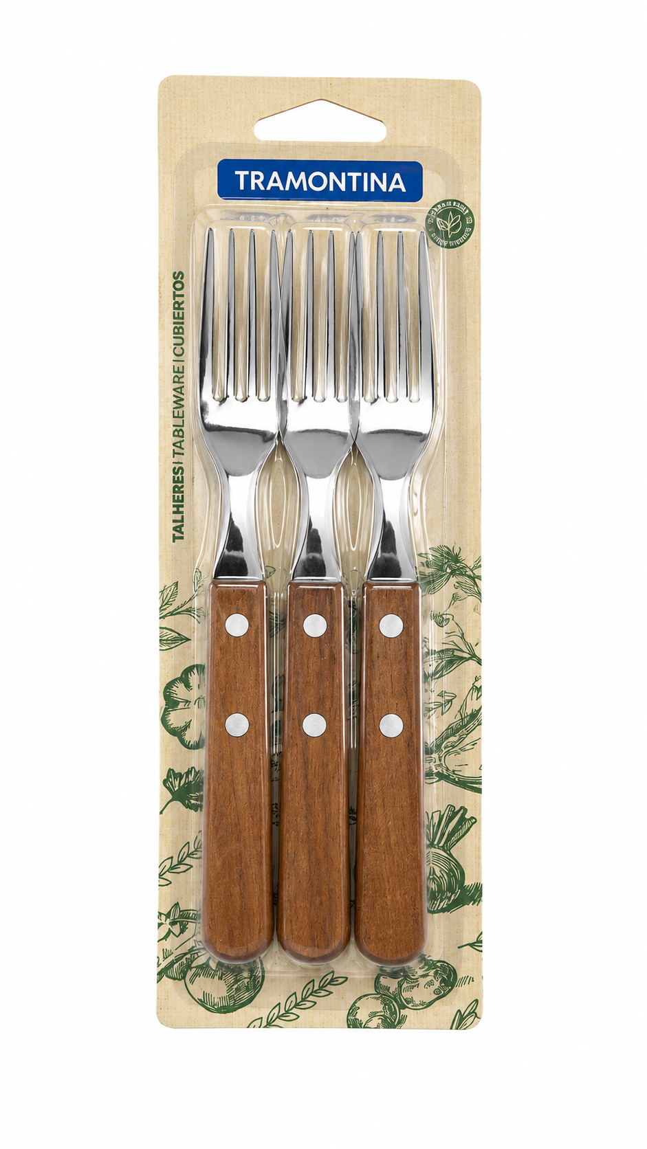 Pack x3 Tenedores Tramontina con Mango de Madera