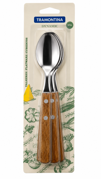 Pack x3 Cucharas Tramontina con Mango de Madera