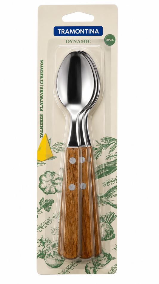 Pack x3 Cucharas Tramontina con Mango de Madera